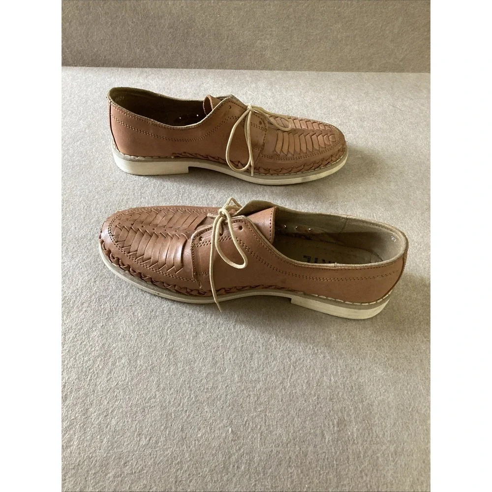D'arte Artisanal Huarache‎ Hand Made Leather Shoe Sz 9 Lace Up Sandal Lofer